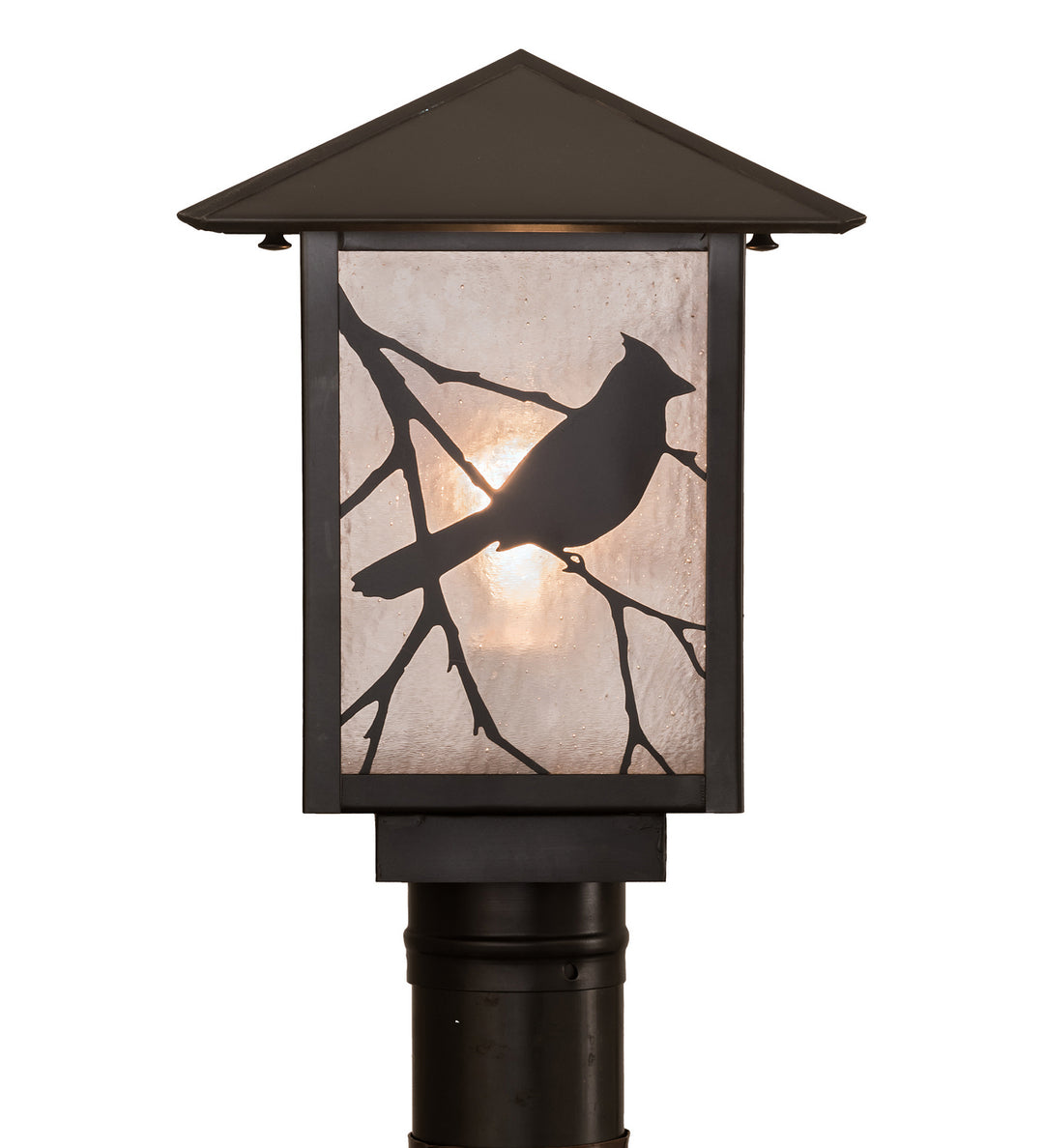 Meyda Tiffany Lighting 93728 Seneca One Light Post Mount Outdoor Bronze / Dark