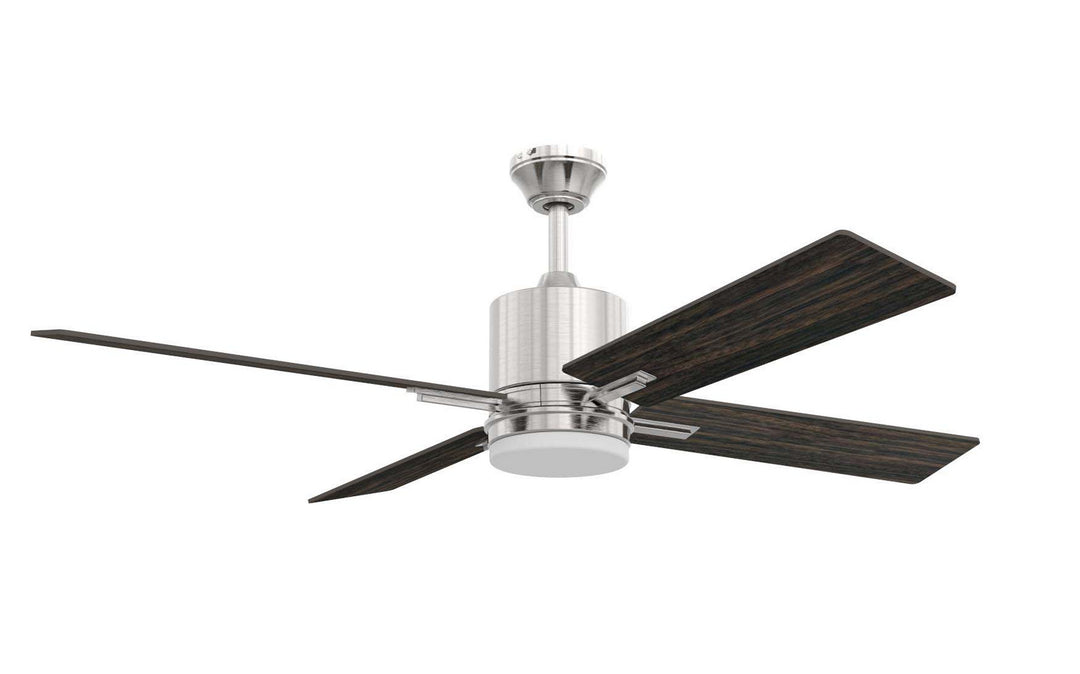 Craftmade Teana Remote TEA52BNK4-UCI Ceiling Fan 52 - Brushed Polished Nickel, Brushed Nickel/Walnut/