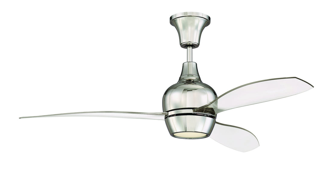 Craftmade Bordeaux BRD52PLN3 Ceiling Fan 52 - Polished Nickel, Clear Acrylic/Clear Acrylic/