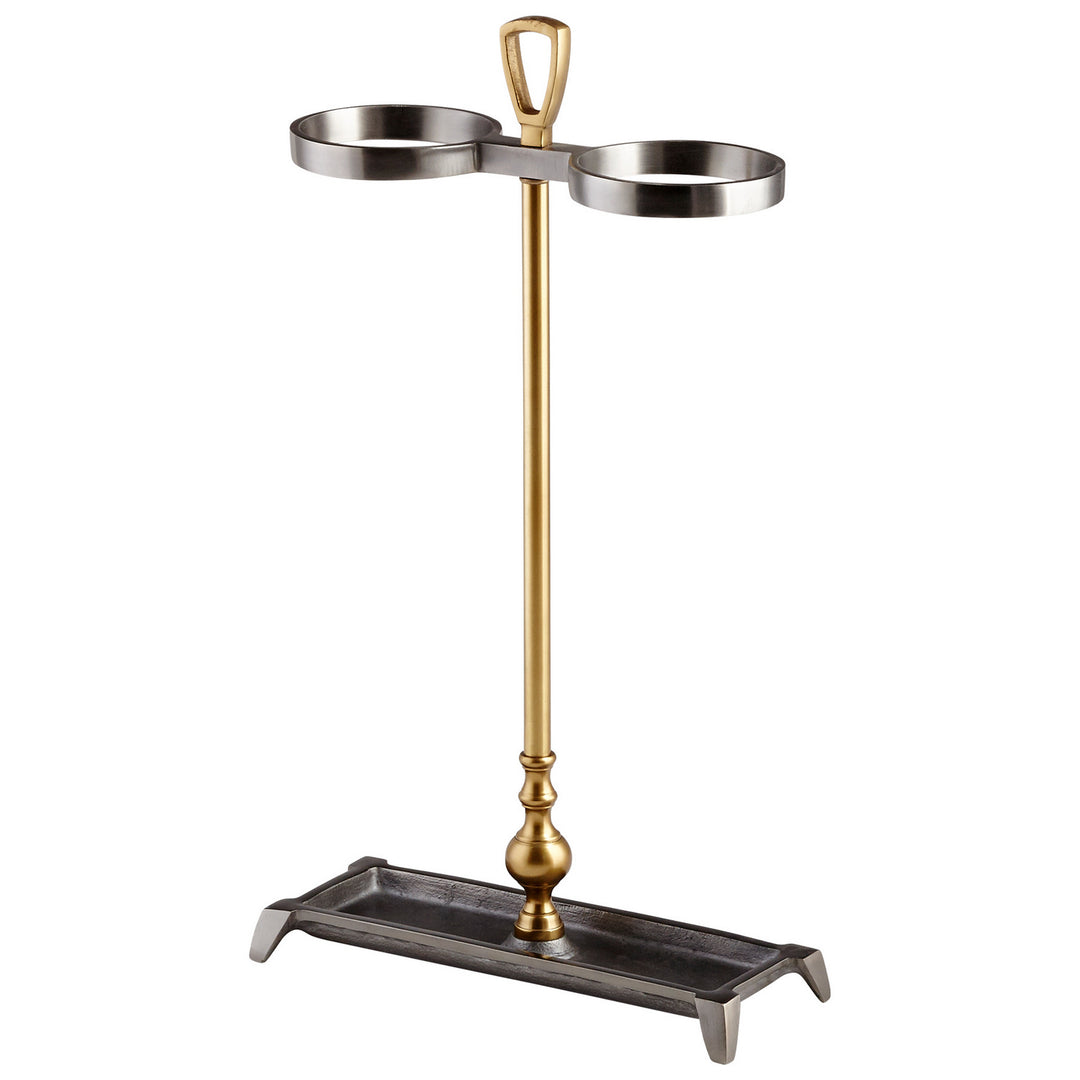 Cyan 08938 Containers & Trays - Satin Grey And Brass
