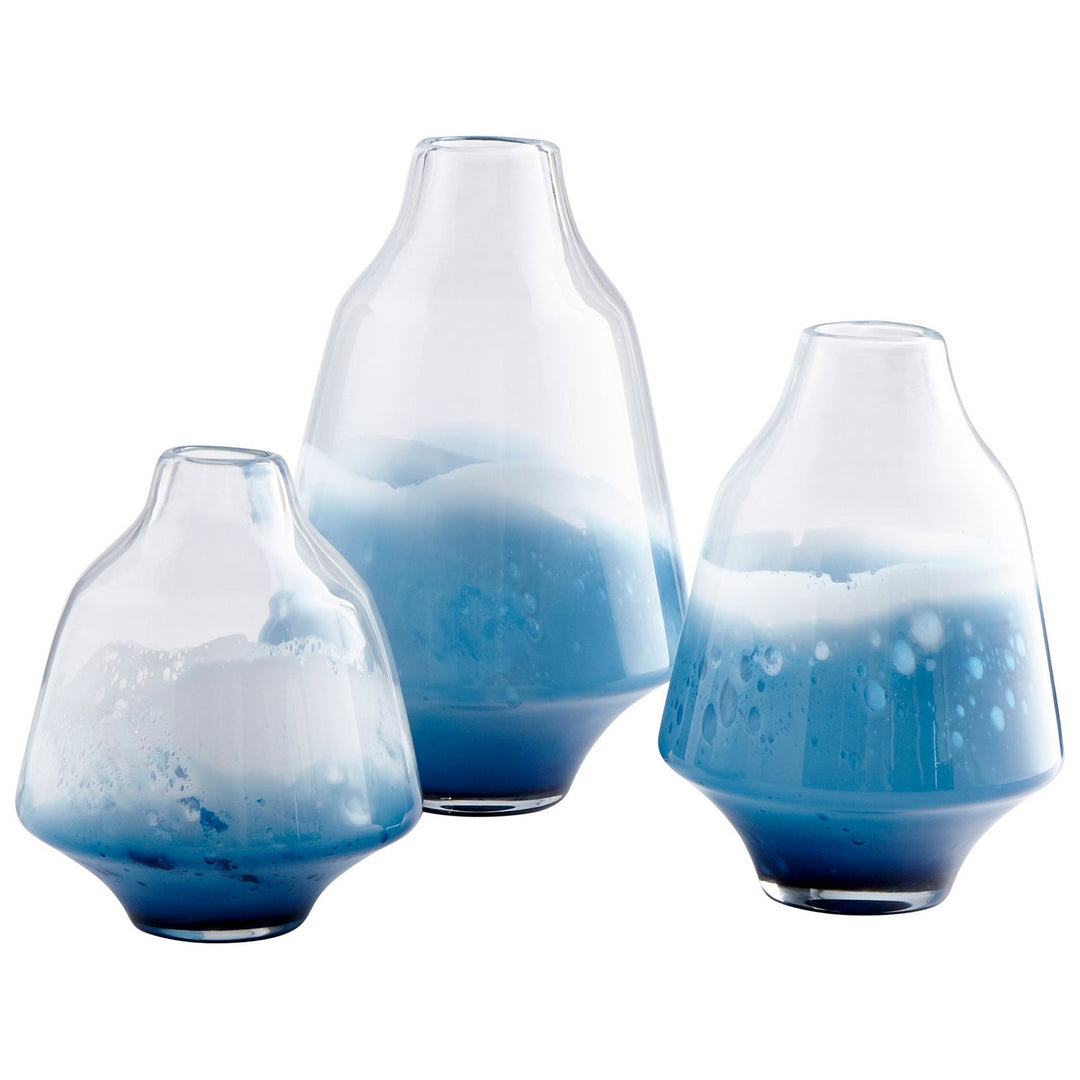 Cyan 09167 Vases & Planters - Clear And Cobalt