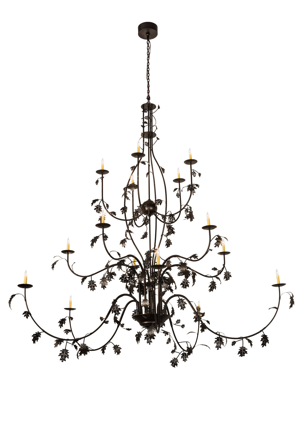 Meyda Tiffany Oak Leaf 193774 Chandelier Light - Mahogany Bronze