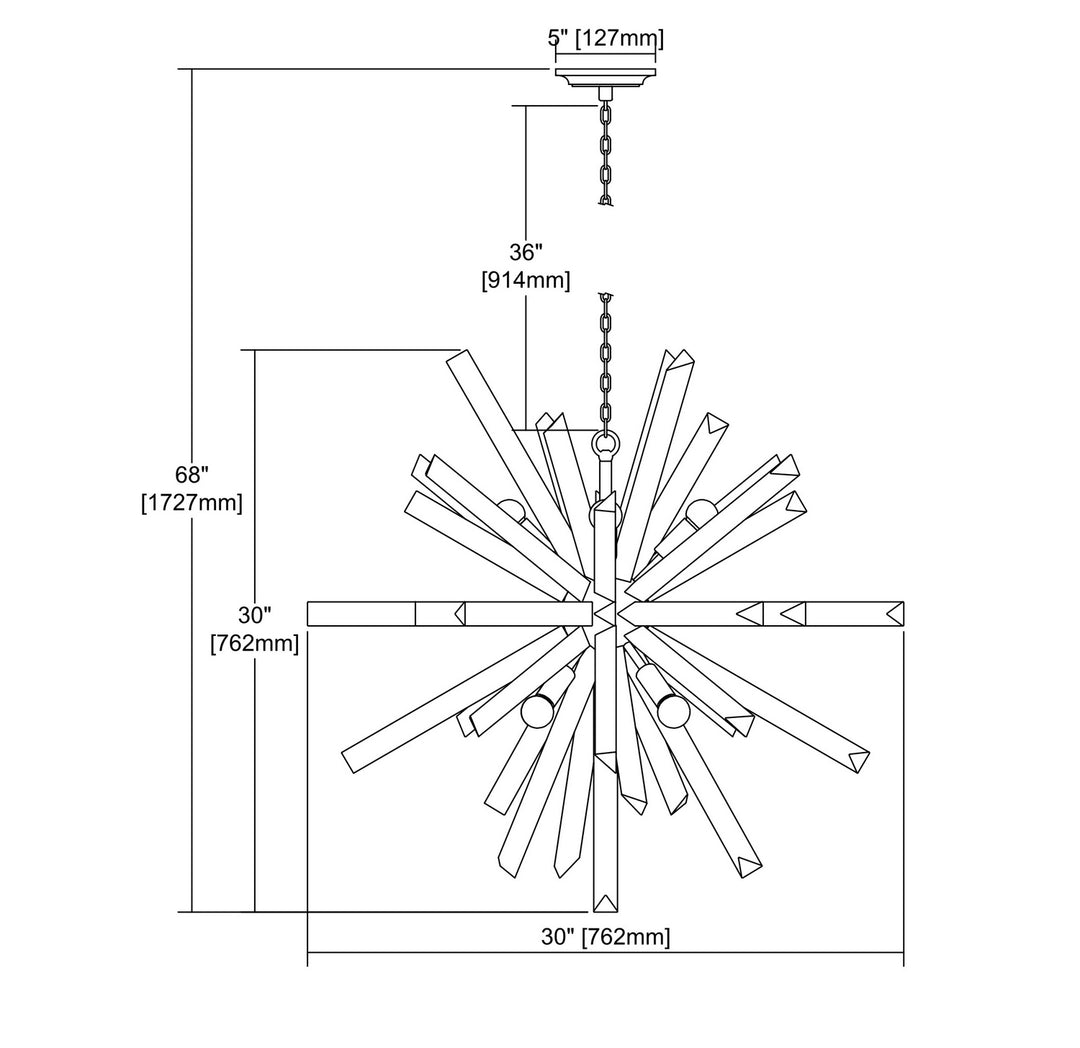 Elk Cataclysm 1141-073 Chandelier Light - Silver Leaf