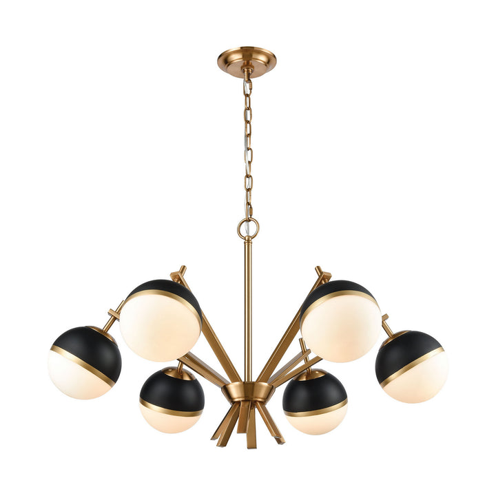 Elk Blind Tiger 1141-074 Chandelier Light - Aged Brass