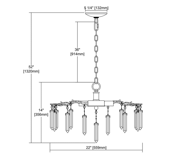 Elk Kvist D3780 Chandelier Light - Natural