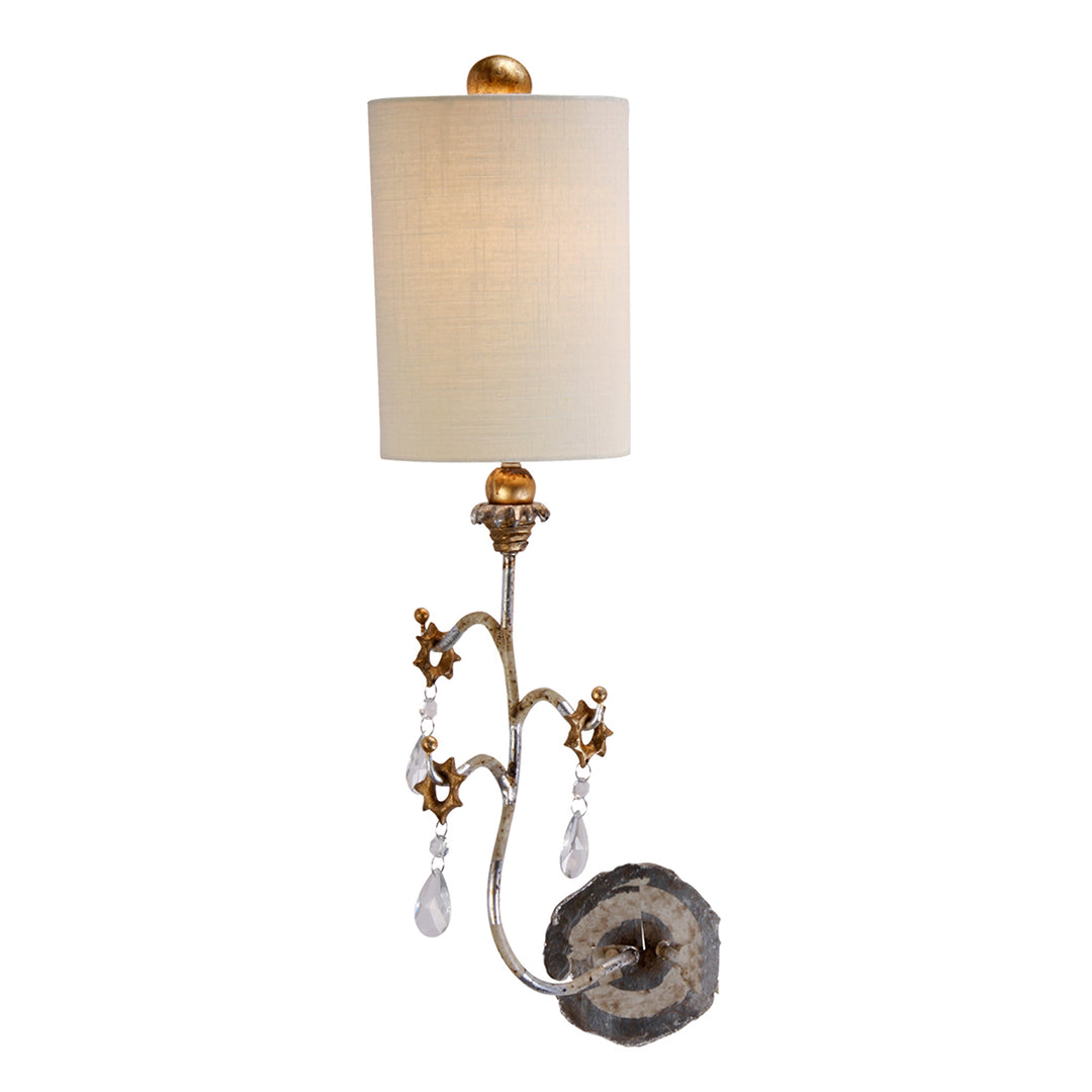 Lucas+McKearn Tivoli Sc1038-s Wall Sconce Light - Cream Patina with Silver and Gold