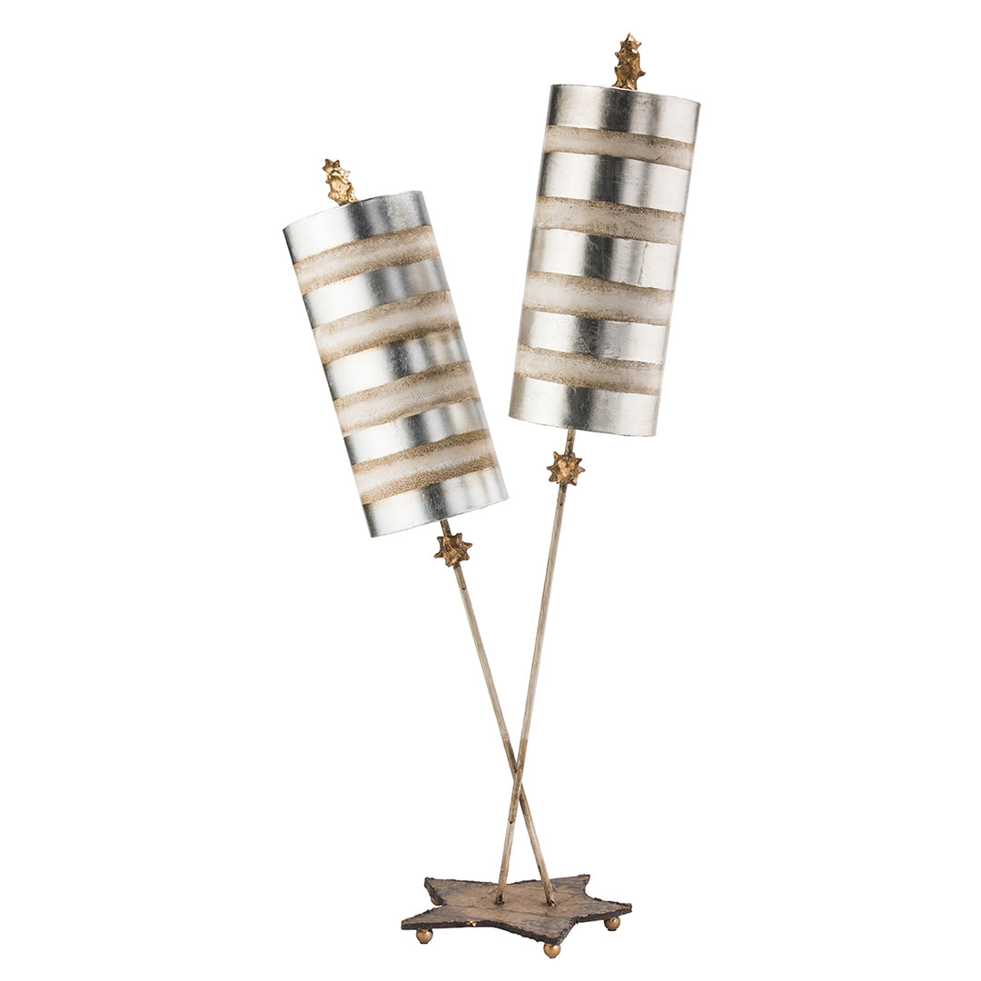 Lucas+Mckearn Lighting TA1029 Modern Nettle Luxe Lamp Silver Stripes