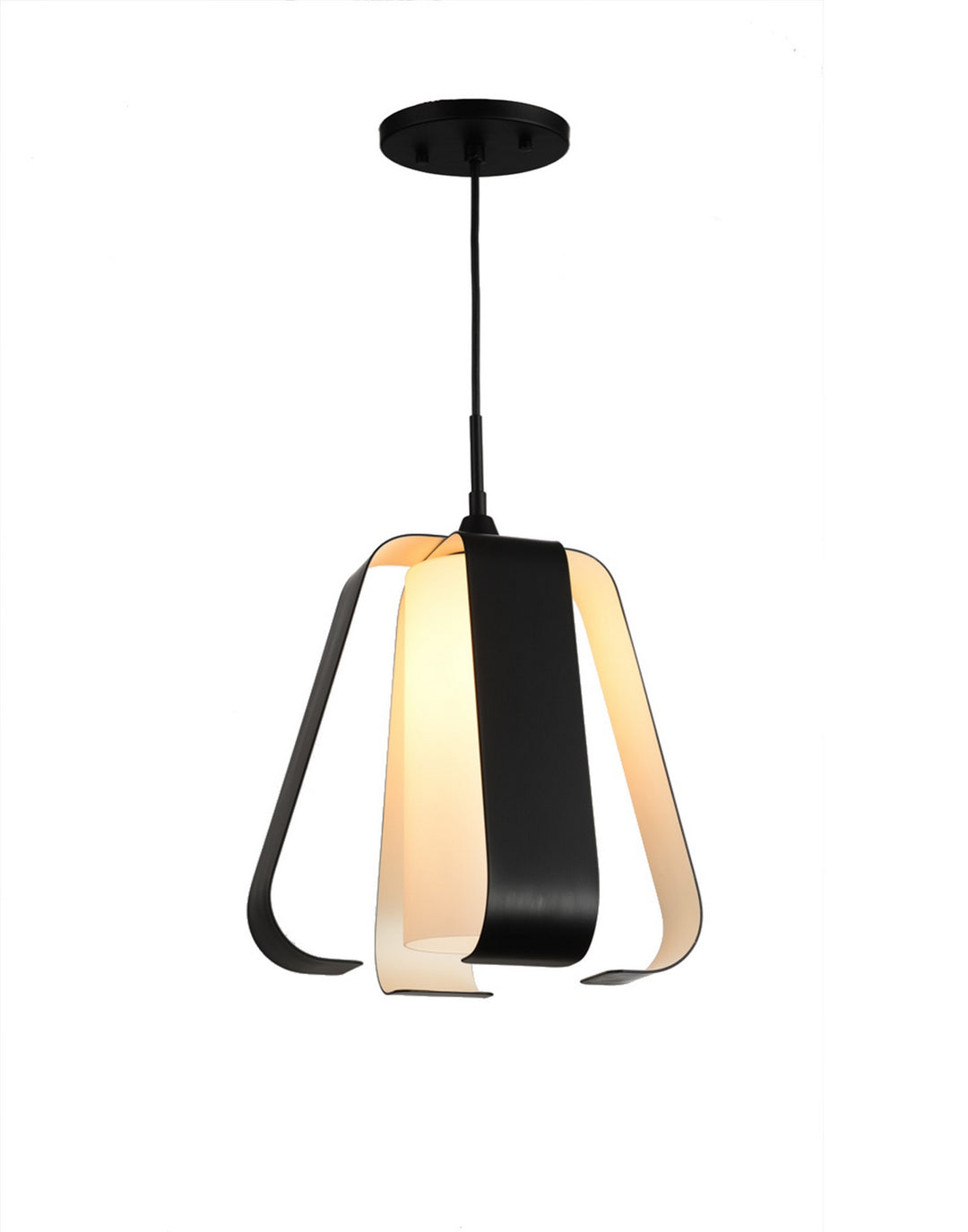 Woodbridge Bent 14523BWH Pendant Light - Black/White Two Tone