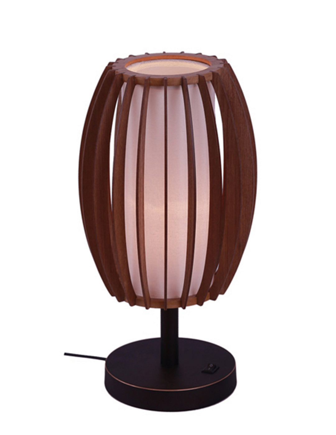 Woodbridge Lighting 16081MEB-WSF2AS Fins One Light Table Lamp Lamp Wood/Stone/Naturals