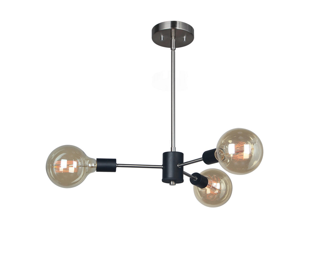 Woodbridge Ethan 16113STB-G125 Chandelier Light - Satin Nickel/Black