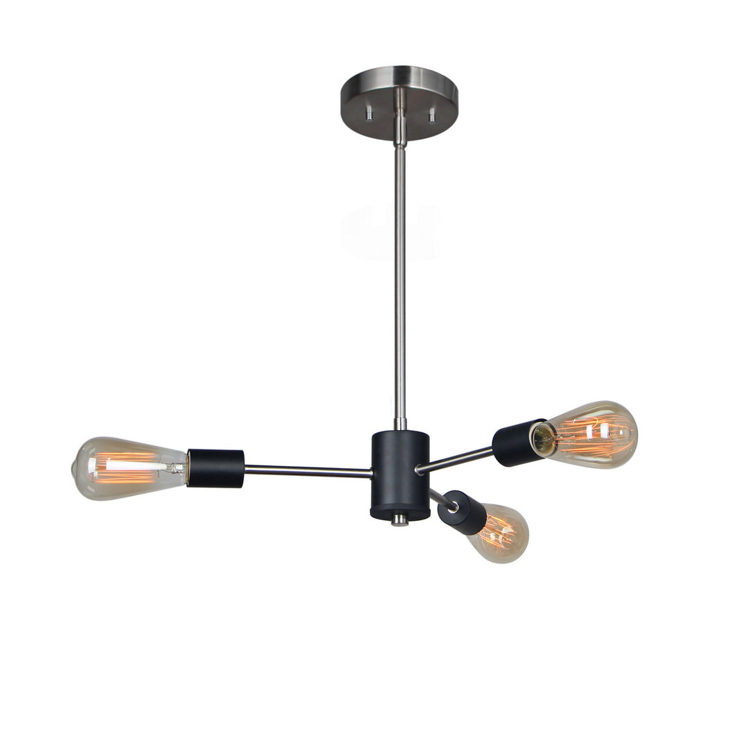 Woodbridge Ethan 16113STB-ST64 Chandelier Light - Satin Nickel/Black