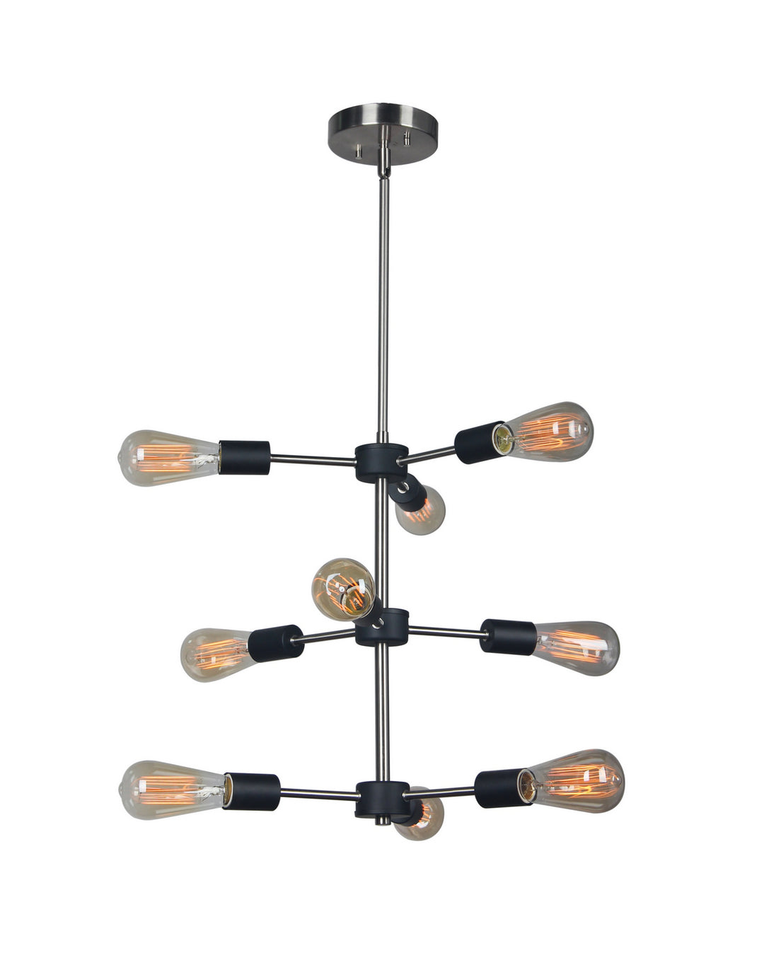 Woodbridge Ethan 16120STB-ST64 Chandelier Light - Satin Nickel/Black