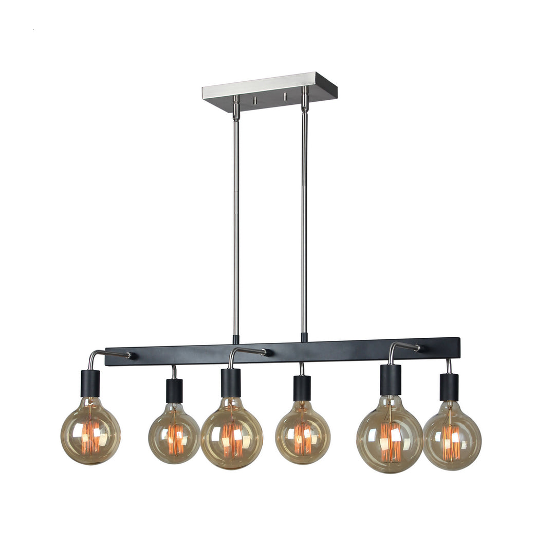 Woodbridge Ethan 16127STB-G125 Pendant Light - Satin Nickel/Black