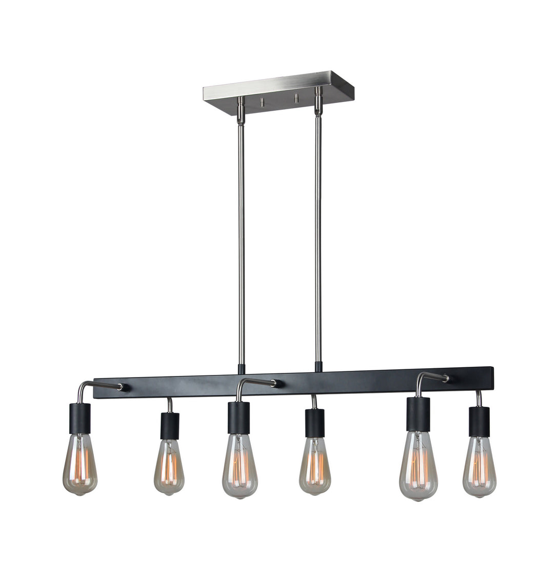 Woodbridge Ethan 16127STB-ST64 Pendant Light - Satin Nickel/Black