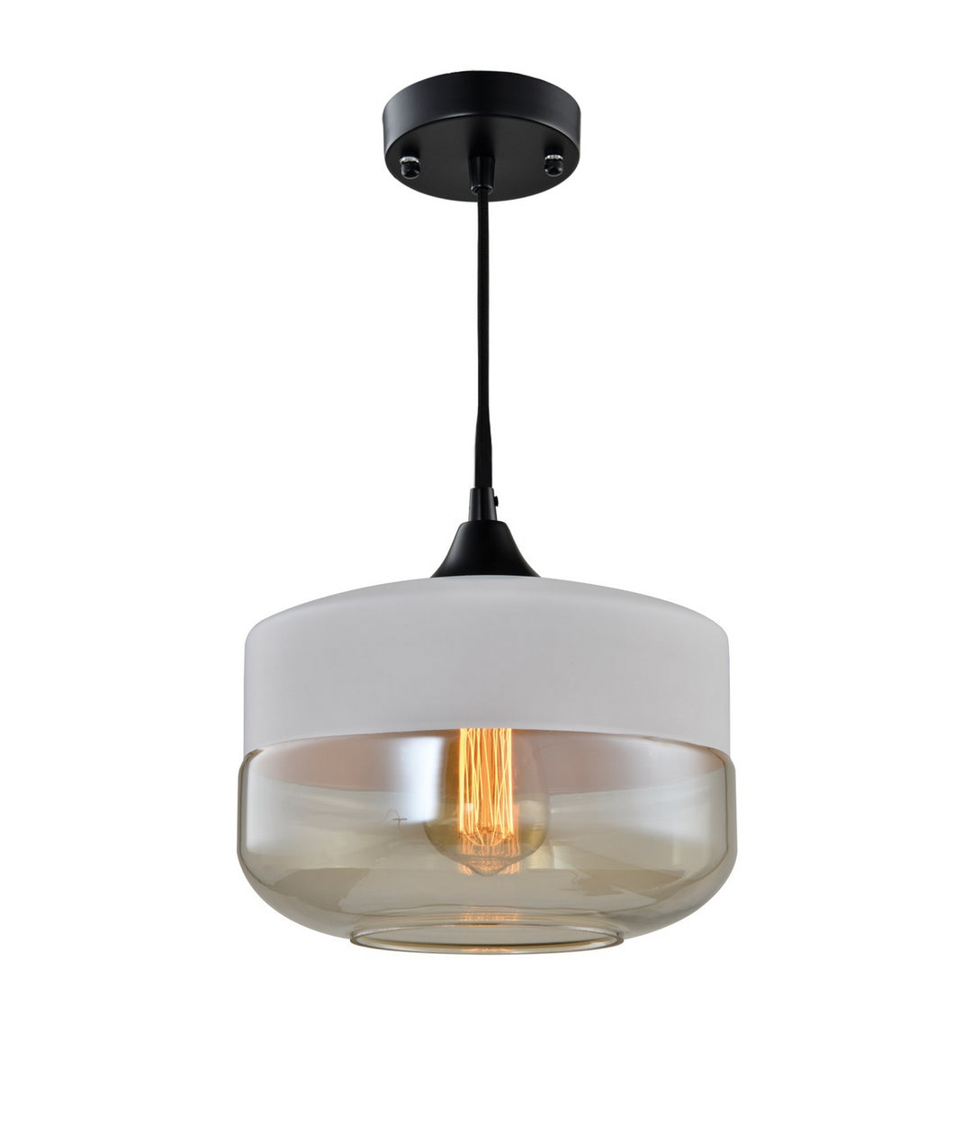 Woodbridge Fuse 16523BLK-C110W3 Pendant Light - Black/White Two Tone