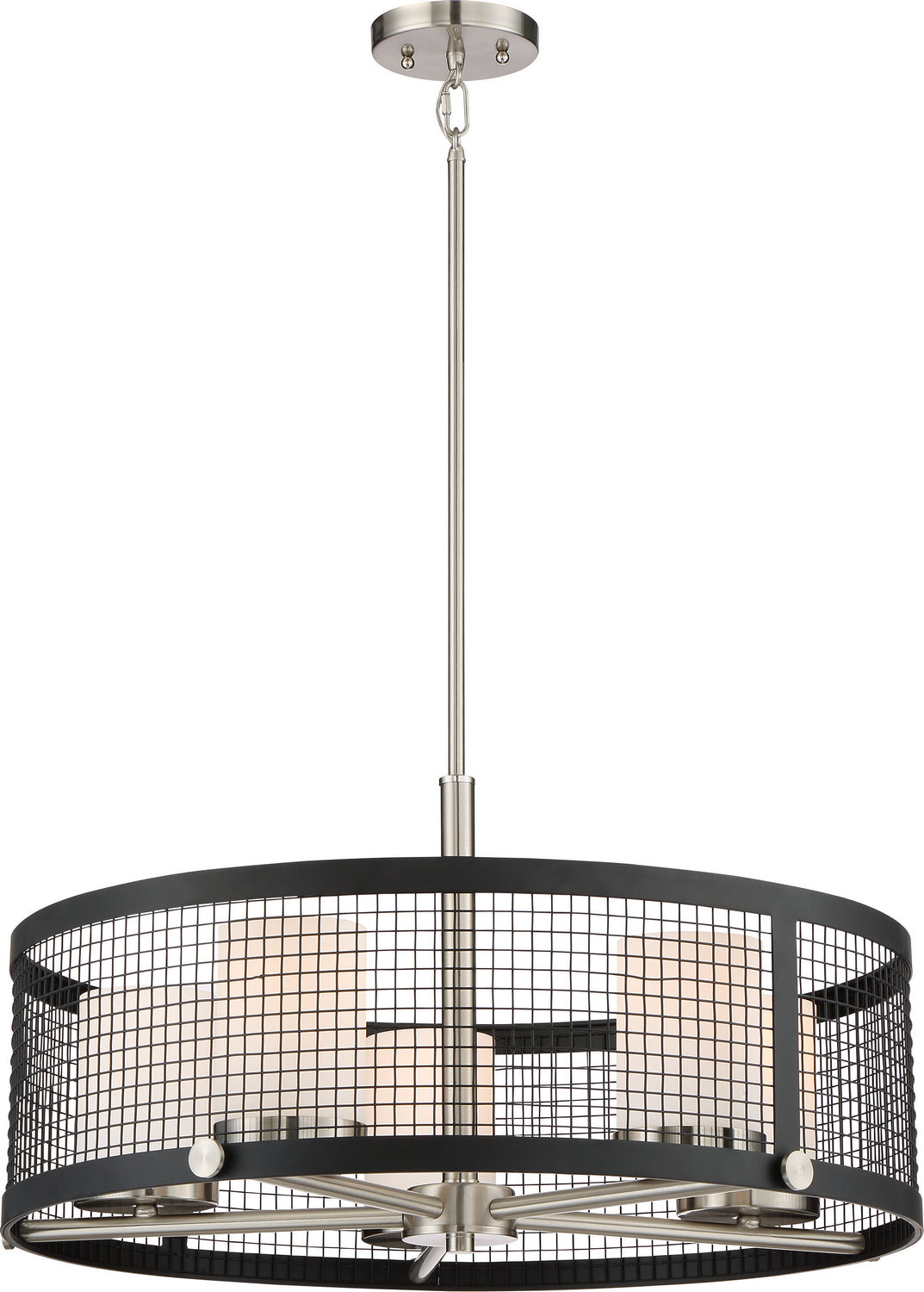 Nuvo Pratt 60-6454 Pendant Light - Black / Brushed Nickel Accents