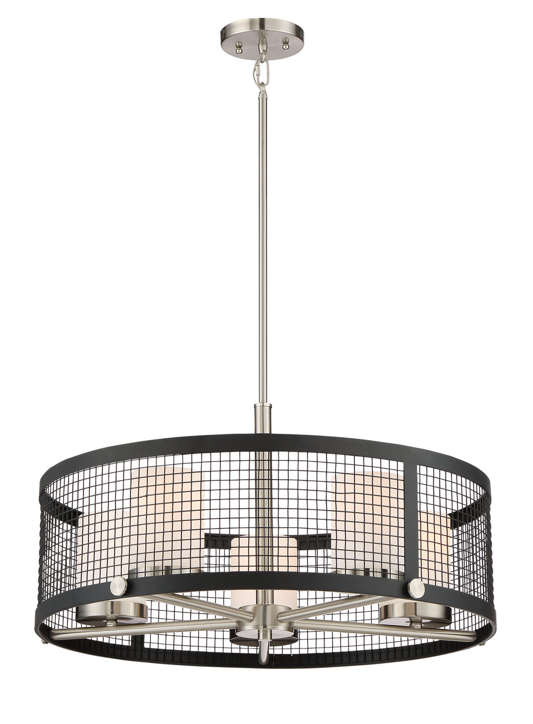 Nuvo Pratt 60-6454 Pendant Light - Black / Brushed Nickel Accents