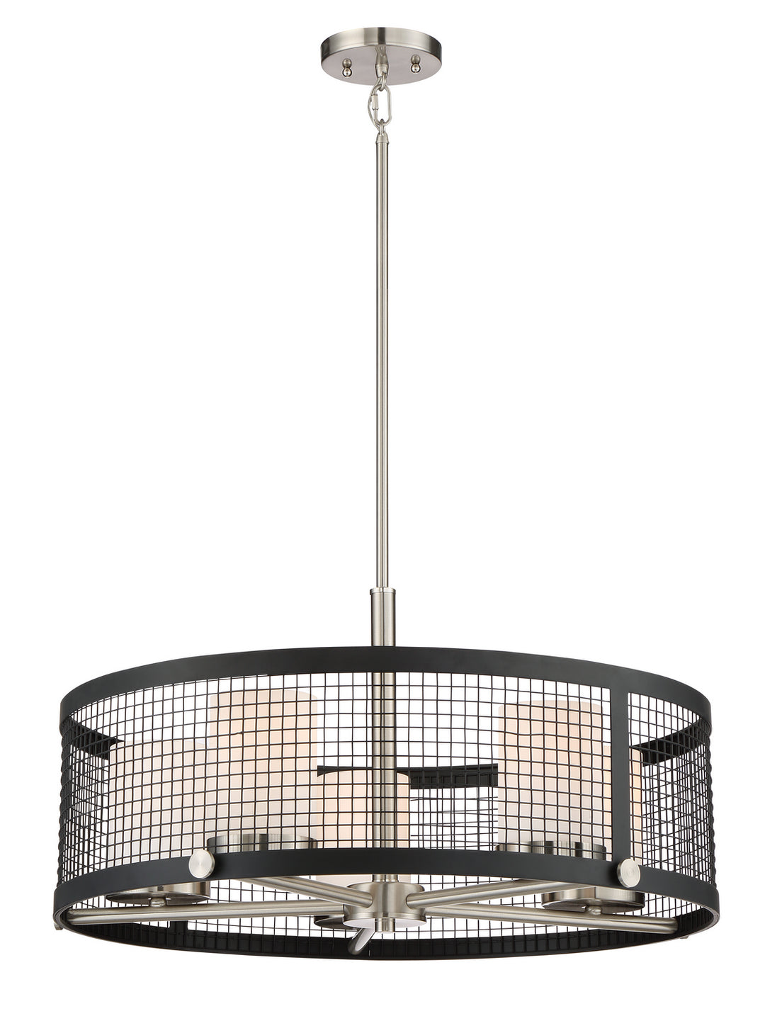 Nuvo Pratt 60-6454 Pendant Light - Black / Brushed Nickel Accents