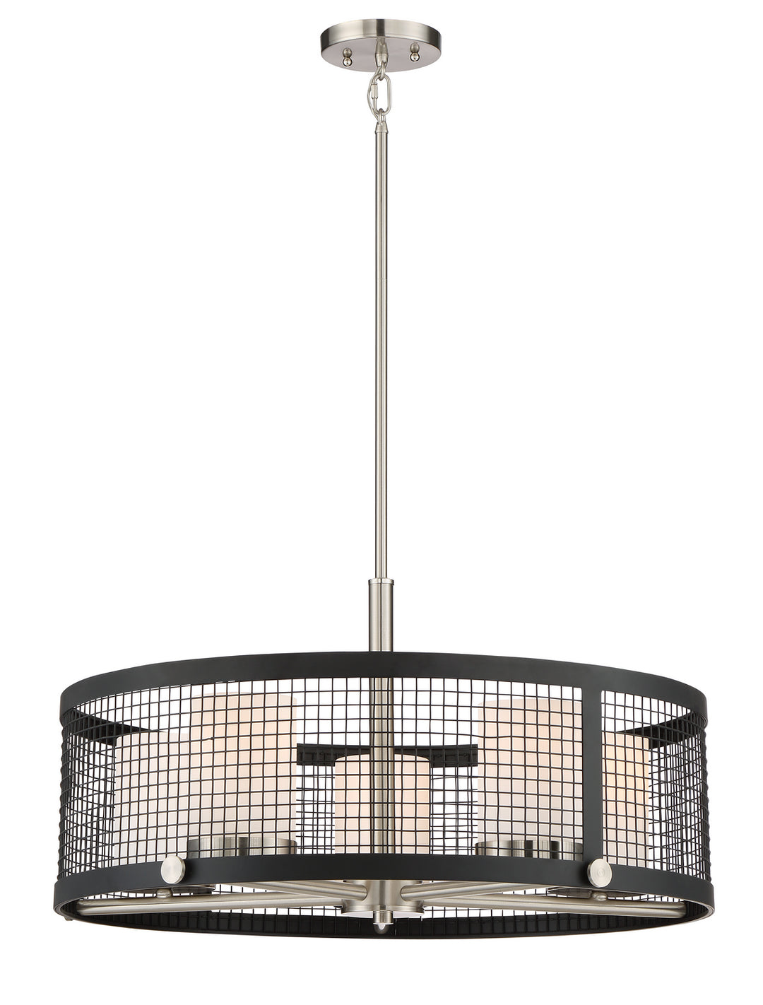 Nuvo Pratt 60-6454 Pendant Light - Black / Brushed Nickel Accents