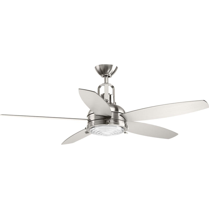 Progress Kudos P2568-0930K Ceiling Fan - Brushed Nickel, Silver, American Walnut/