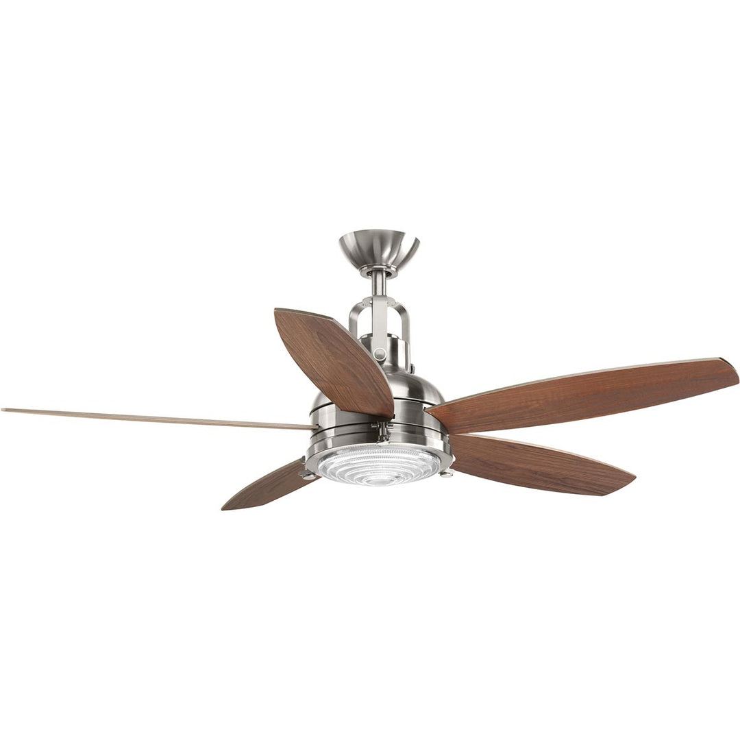 Progress Kudos P2568-0930K Ceiling Fan - Brushed Nickel, Silver, American Walnut/