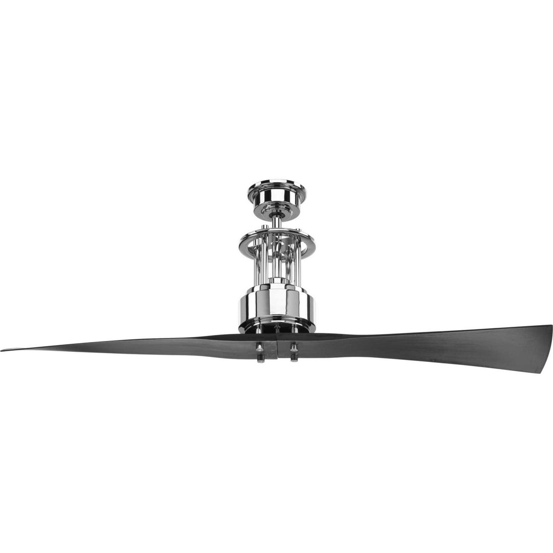 Progress Spades P2570-15 Ceiling Fan - Polished Chrome, Black/