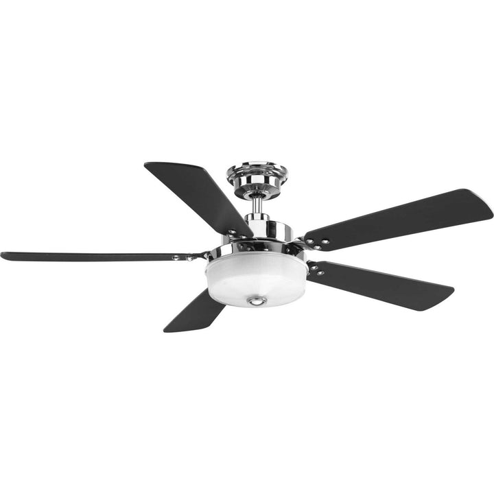 Progress Tempt P2578-1530K Ceiling Fan - Polished Chrome, Medium Cherry, Black/