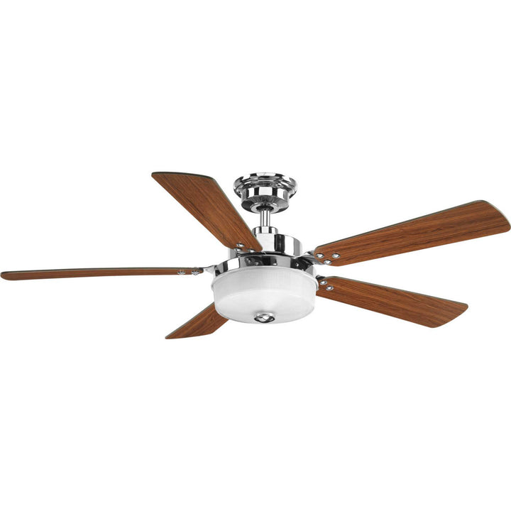 Progress Tempt P2578-1530K Ceiling Fan - Polished Chrome, Medium Cherry, Black/