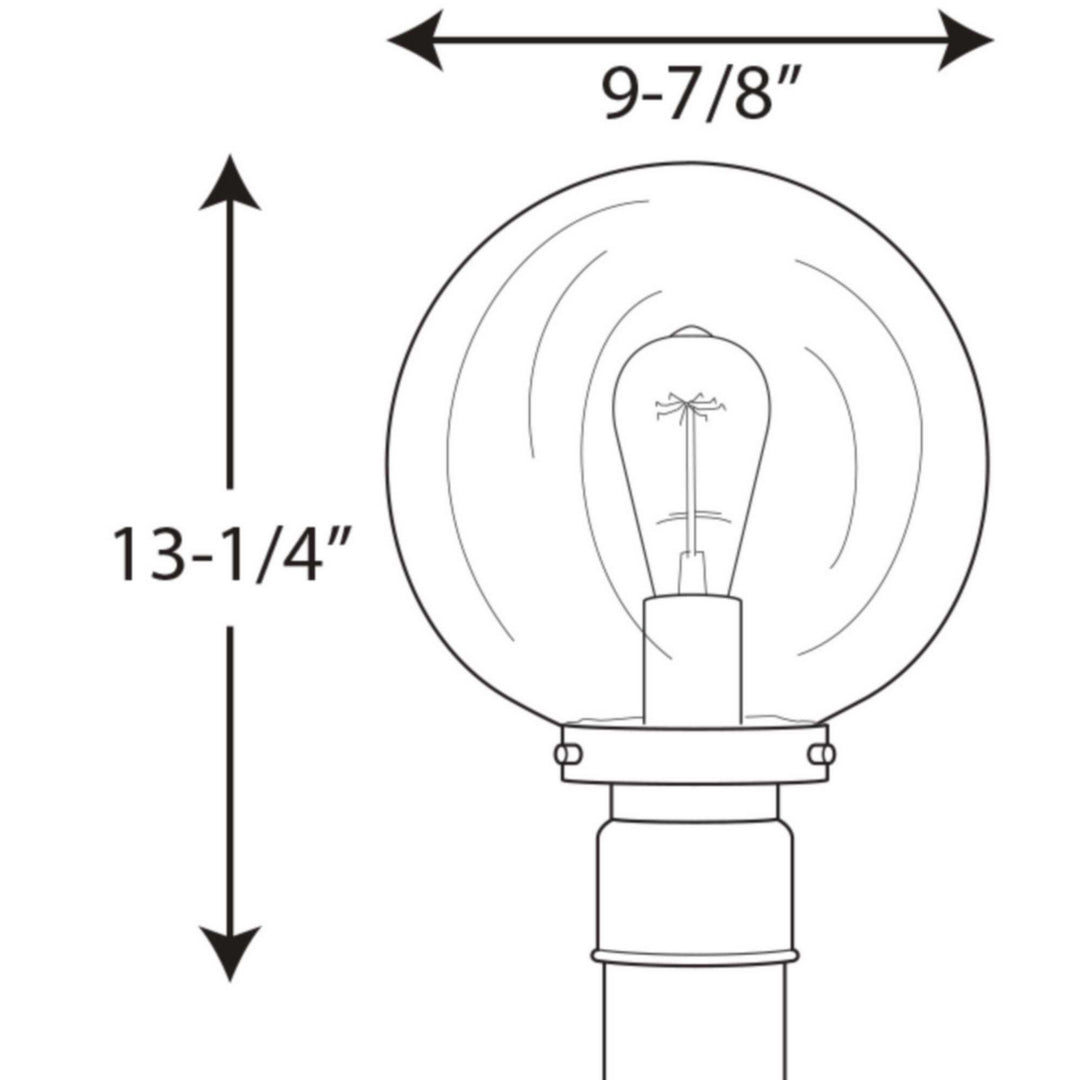 Progress Lighting P540007-031 Globe Lanterns One Light Post Lantern Outdoor Black