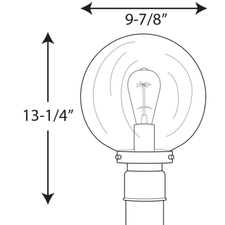 Progress Lighting P540007-031 Globe Lanterns One Light Post Lantern Outdoor Black