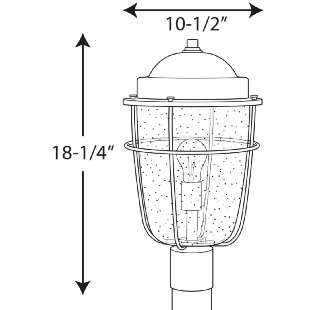 Progress Lighting P540025-031 Holcombe One Light Post Lantern Outdoor Black