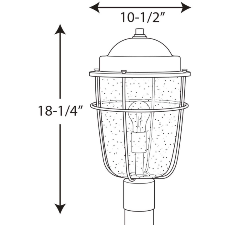 Progress Lighting P540025-031 Holcombe One Light Post Lantern Outdoor Black
