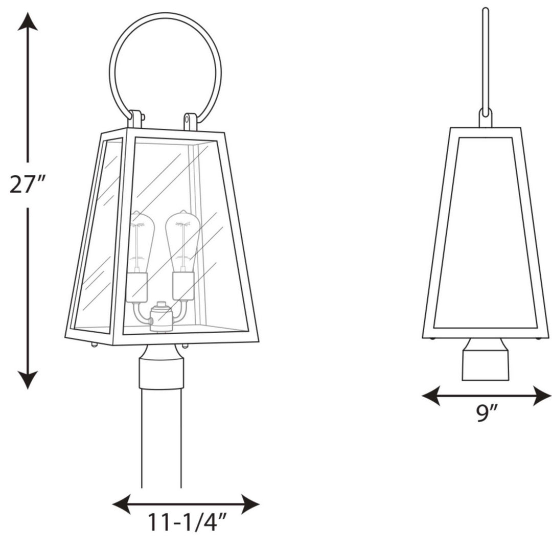 Progress Lighting P540028-020 Barnett Two Light Post Lantern Outdoor Bronze / Dark