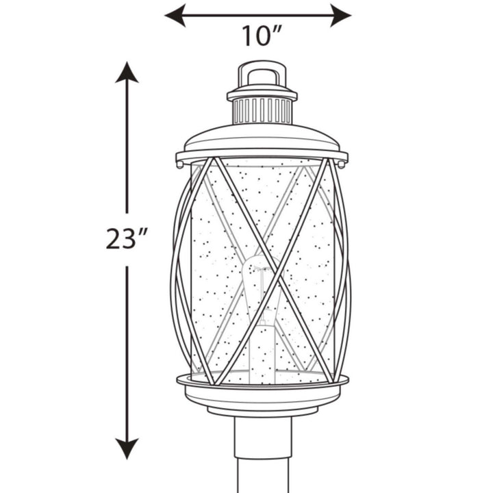Progress Lighting P540029-031 Hollingsworth One Light Post Lantern Outdoor Black