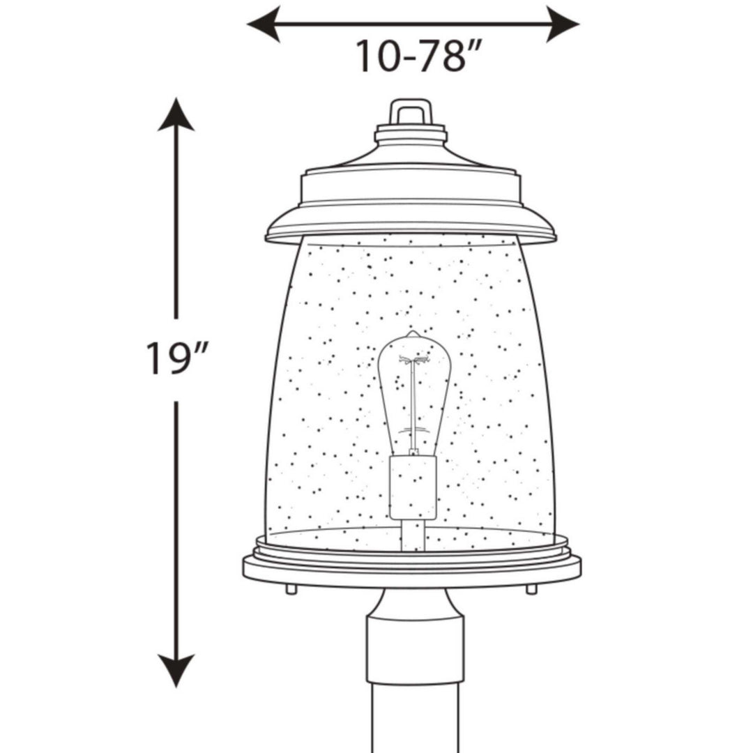 Progress Lighting P540030-103 Conover One Light Post Lantern Outdoor Pewter, Nickel, Silver