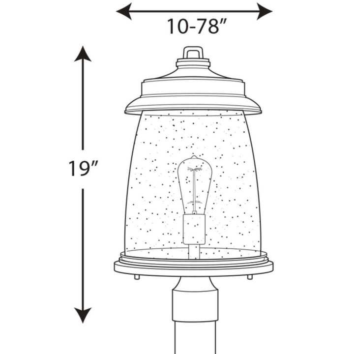 Progress Lighting P540030-103 Conover One Light Post Lantern Outdoor Pewter, Nickel, Silver