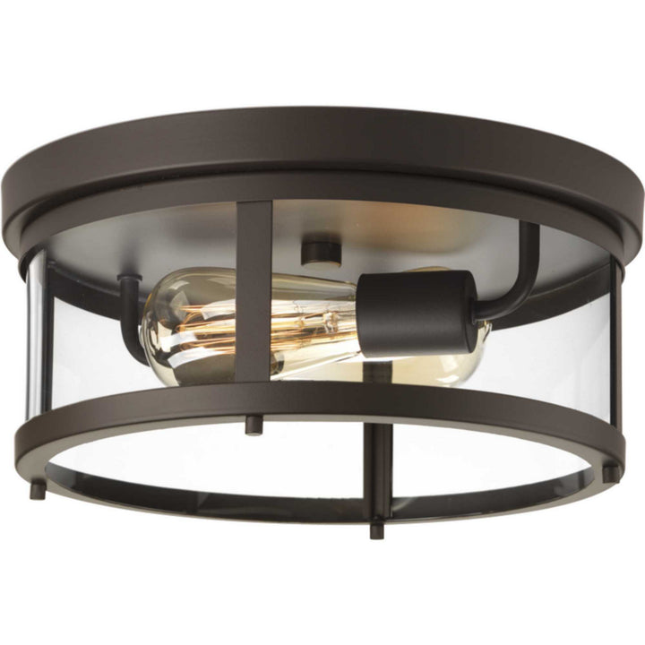 Progress Lighting P550021-020 Gunther Two Light Flush Mount Outdoor Bronze / Dark