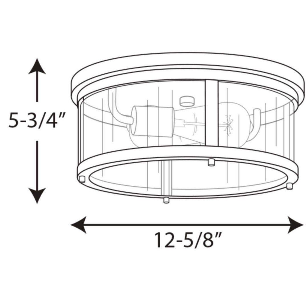 Progress Lighting P550021-020 Gunther Two Light Flush Mount Outdoor Bronze / Dark