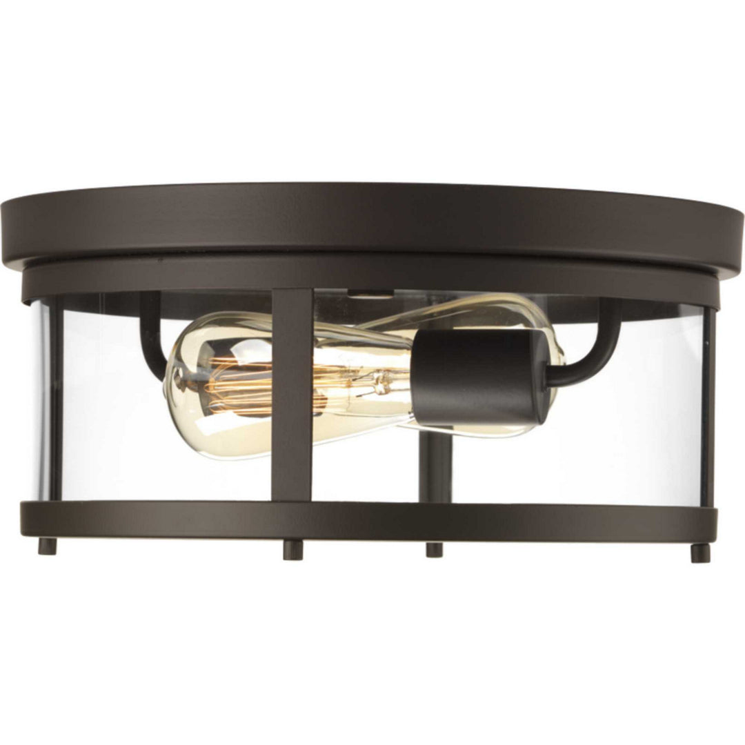 Progress Lighting P550021-020 Gunther Two Light Flush Mount Outdoor Bronze / Dark