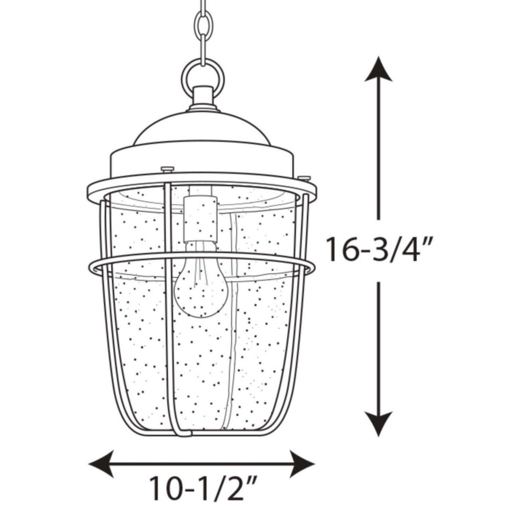 Progress Lighting P550025-031 Holcombe One Light Hanging Lantern Outdoor Black