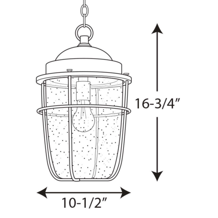Progress Lighting P550025-031 Holcombe One Light Hanging Lantern Outdoor Black