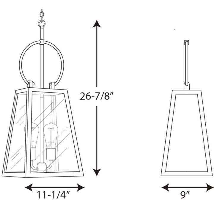 Progress Lighting P550028-020 Barnett Two Light Hanging Lantern Outdoor Bronze / Dark