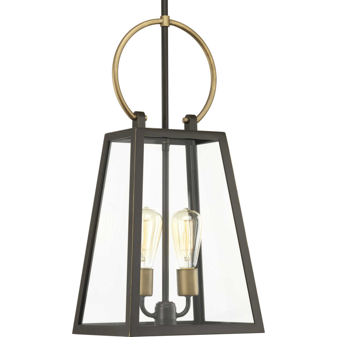Progress Lighting P550028-020 Barnett Two Light Hanging Lantern Outdoor Bronze / Dark