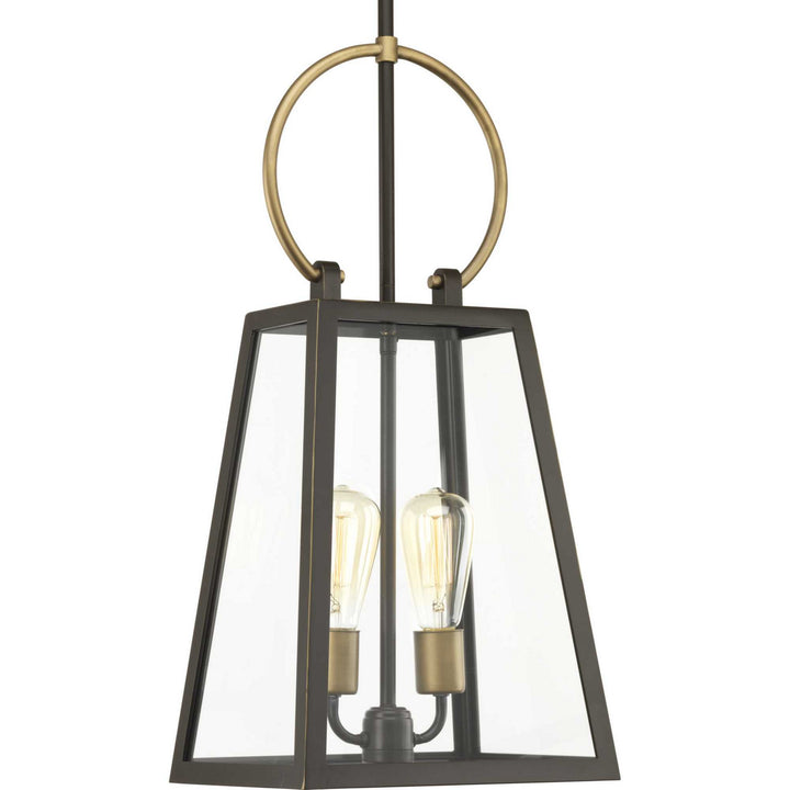 Progress Lighting P550028-020 Barnett Two Light Hanging Lantern Outdoor Bronze / Dark