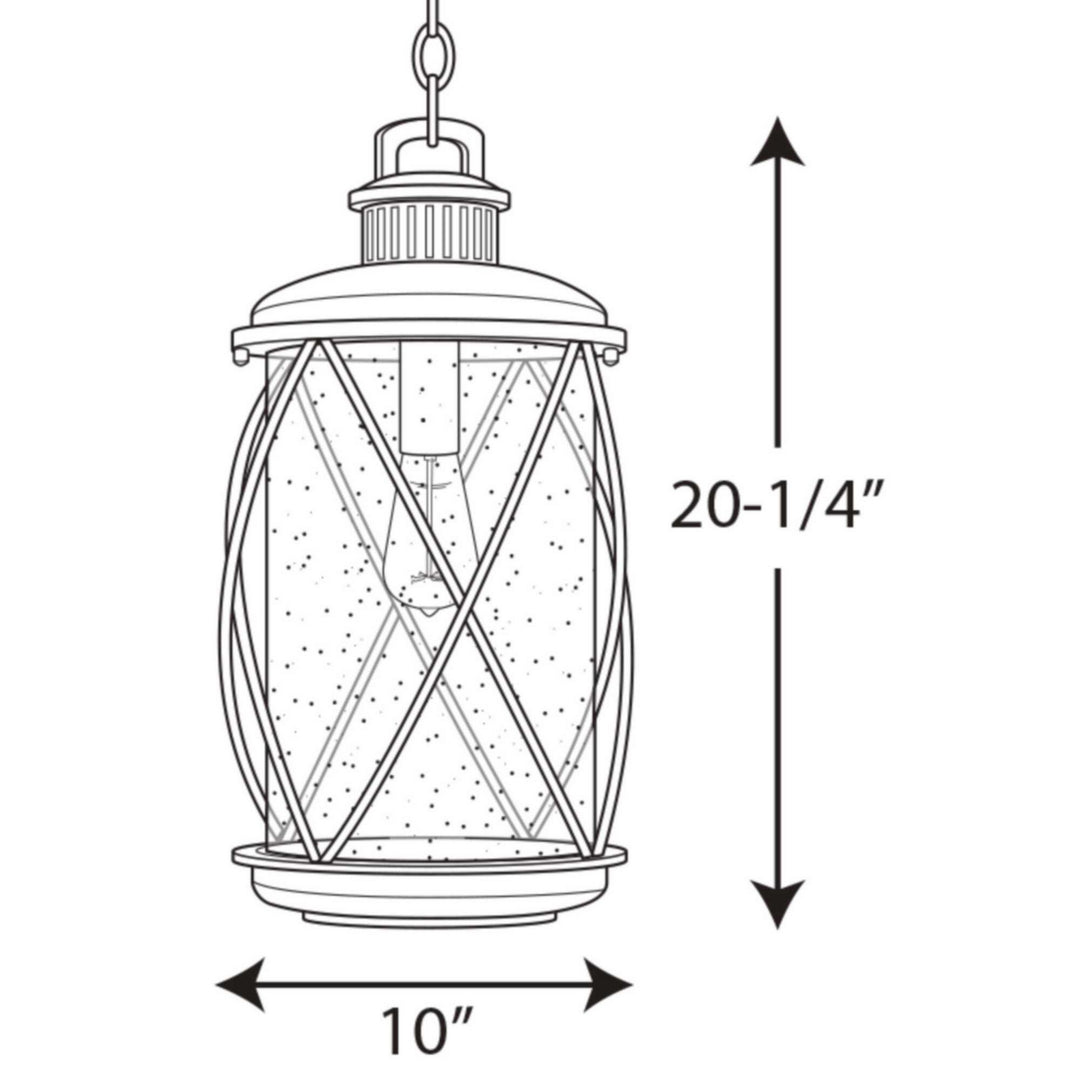 Progress Lighting P550029-031 Hollingsworth One Light Hanging Lantern Outdoor Black