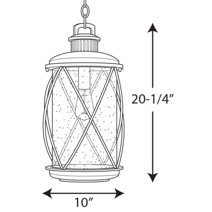 Progress Lighting P550029-031 Hollingsworth One Light Hanging Lantern Outdoor Black