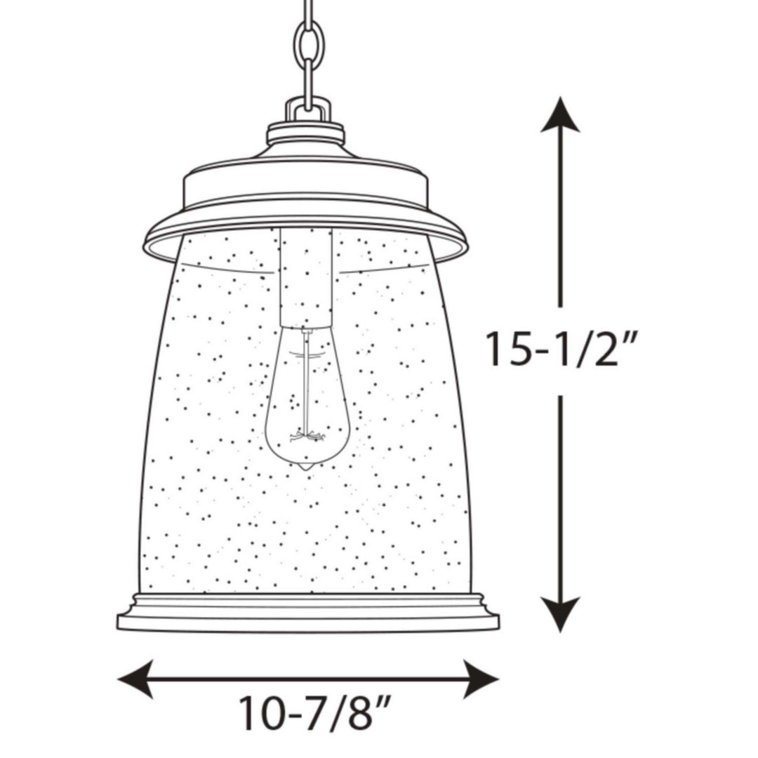 Progress Lighting P550030-103 Conover One Light Hanging Lantern Outdoor Pewter, Nickel, Silver