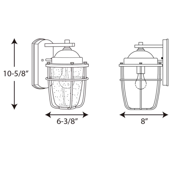 Progress Lighting P560065-031 Holcombe One Light Wall Lantern Outdoor Black