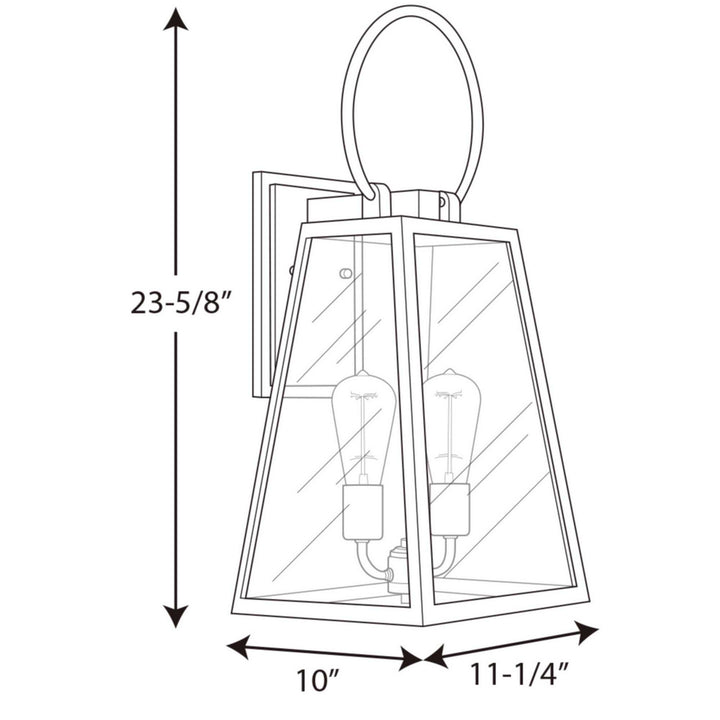 Progress Lighting P560079-020 Barnett Two Light Wall Lantern Outdoor Bronze / Dark
