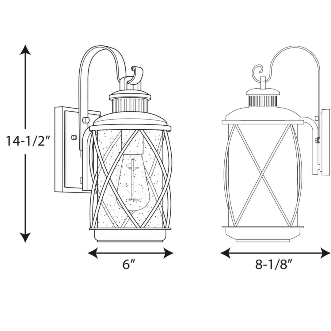 Progress Lighting P560080-031 Hollingsworth One Light Wall Lantern Outdoor Black